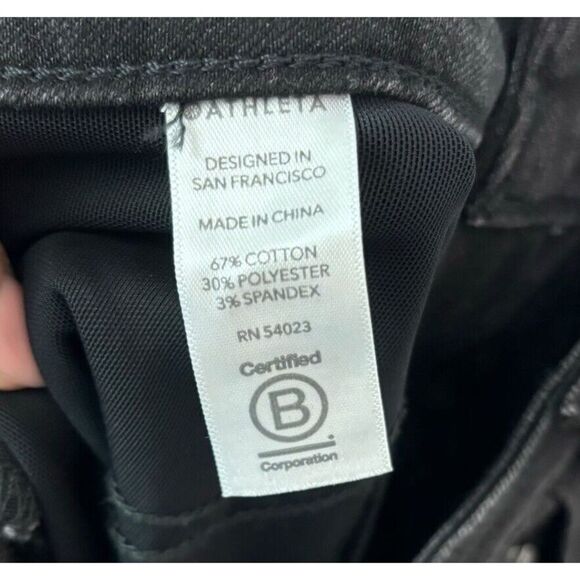 Athleta Womens Jeans Sculptek Denim Carbon Black Wash Zip Ankle Goth Moto Size 6 - Picture 9 of 15